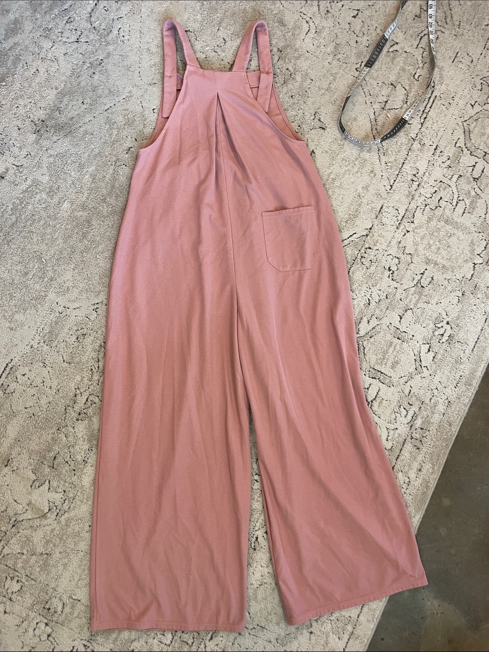 Women's Pink Wide-Leg Overalls Jumpsuit - Picture 13 of 14